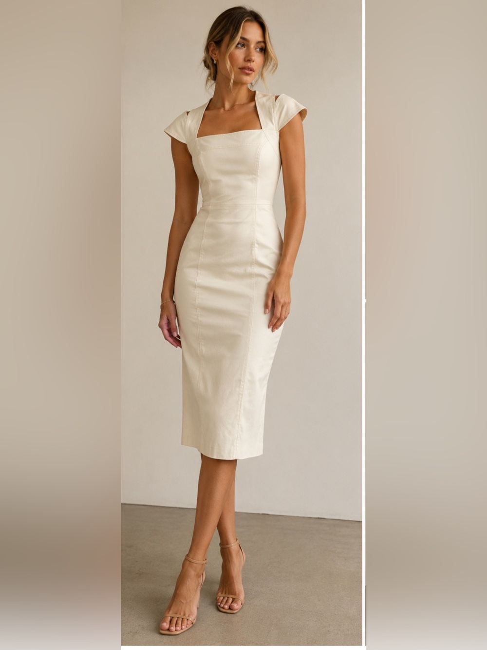 Vintage Original Milly of New York Ivory Sheath Dress Y2K